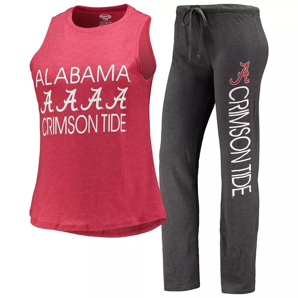 Women's Concepts Sport Charcoal/Crimson Alabama Crimson Tide Tank Top & Pants Sleep Set, Size: Medium Product Image
