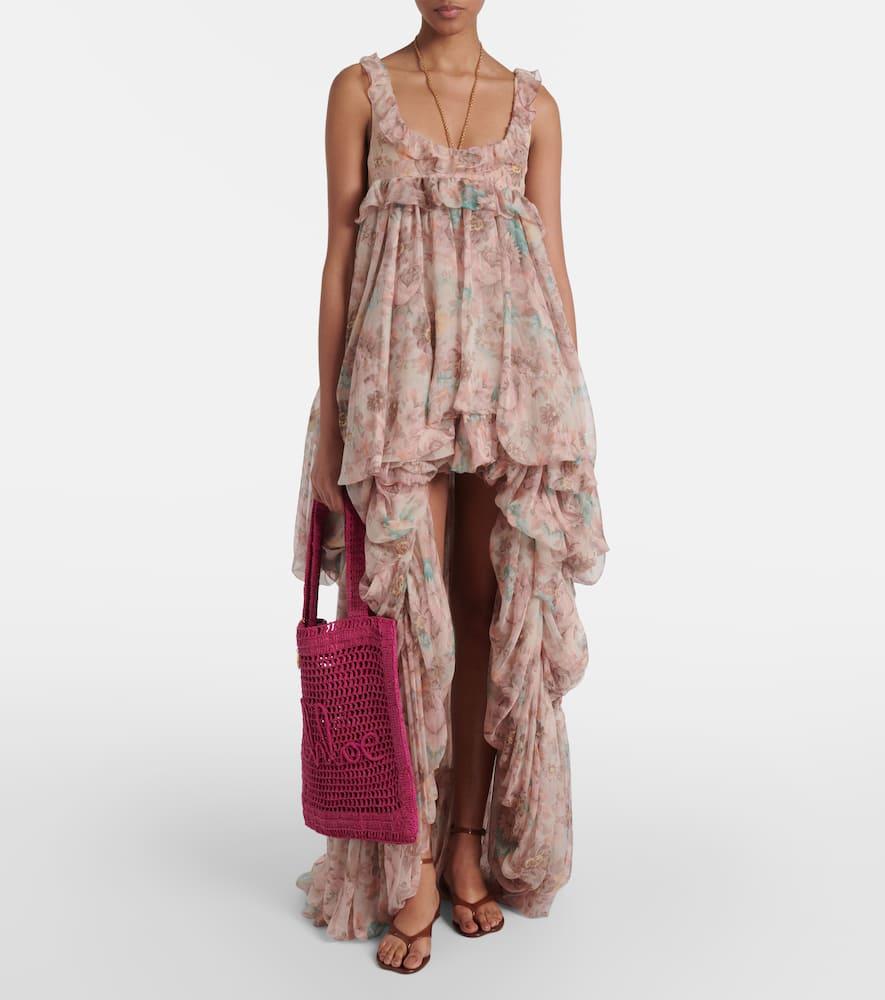 CHLOÉ Chloe Women Fuchsia Raffia Estate Banana Shopping Bag In Fuchsiarose Product Image