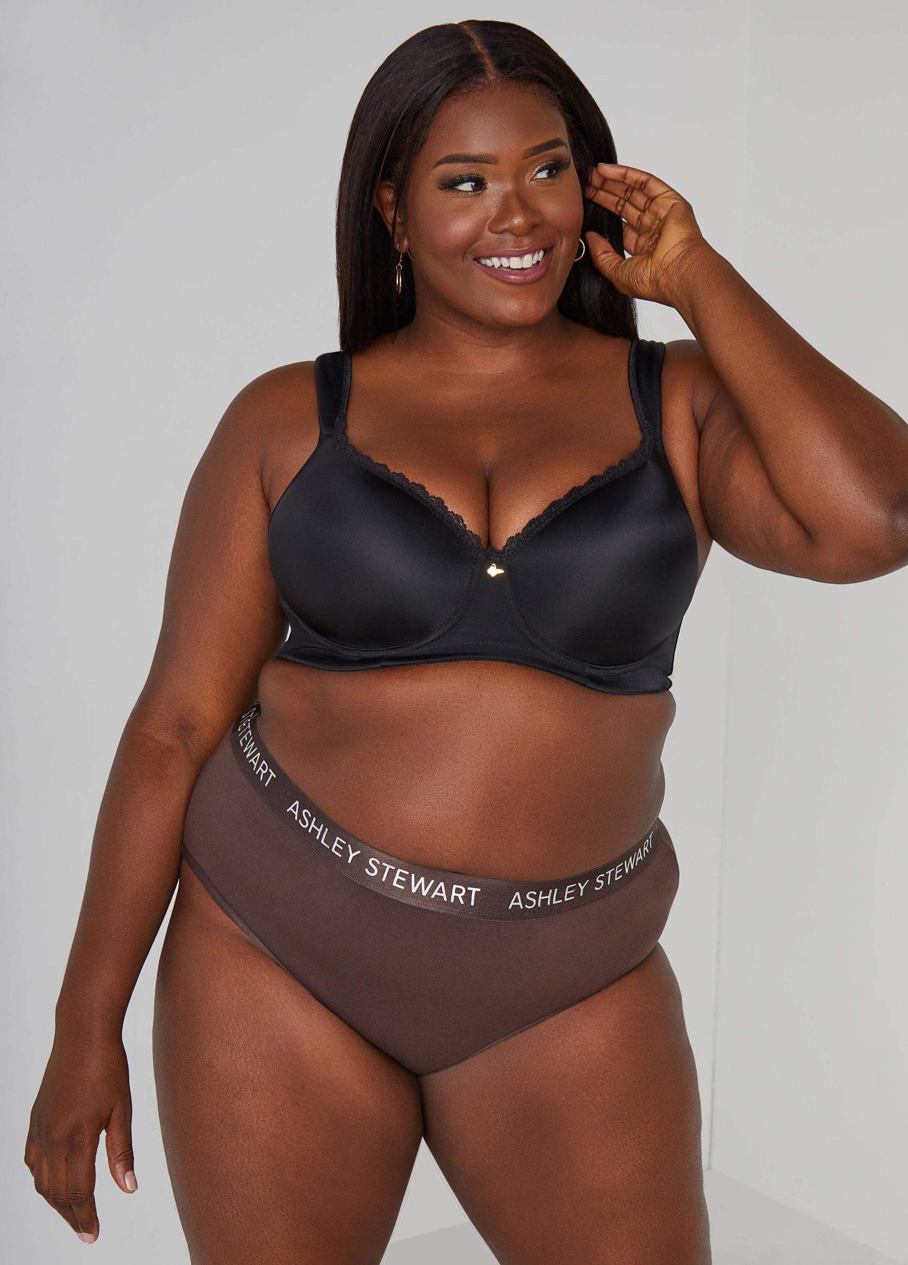 Plus Size Stretch Cotton Hipster Panties Ashley Stewart Product Image