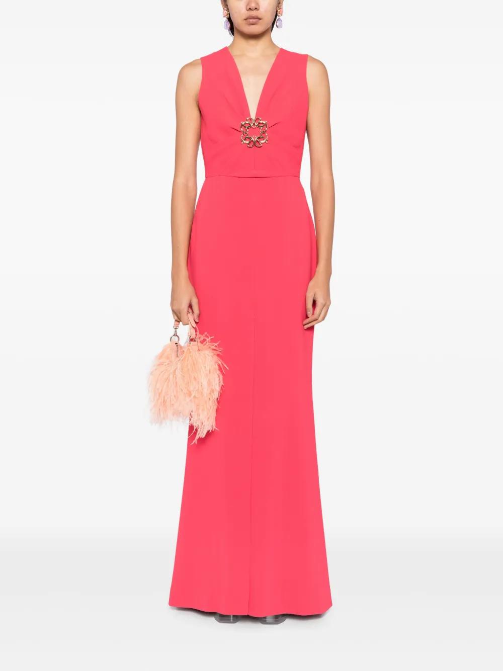 V-neck long dress Product Image