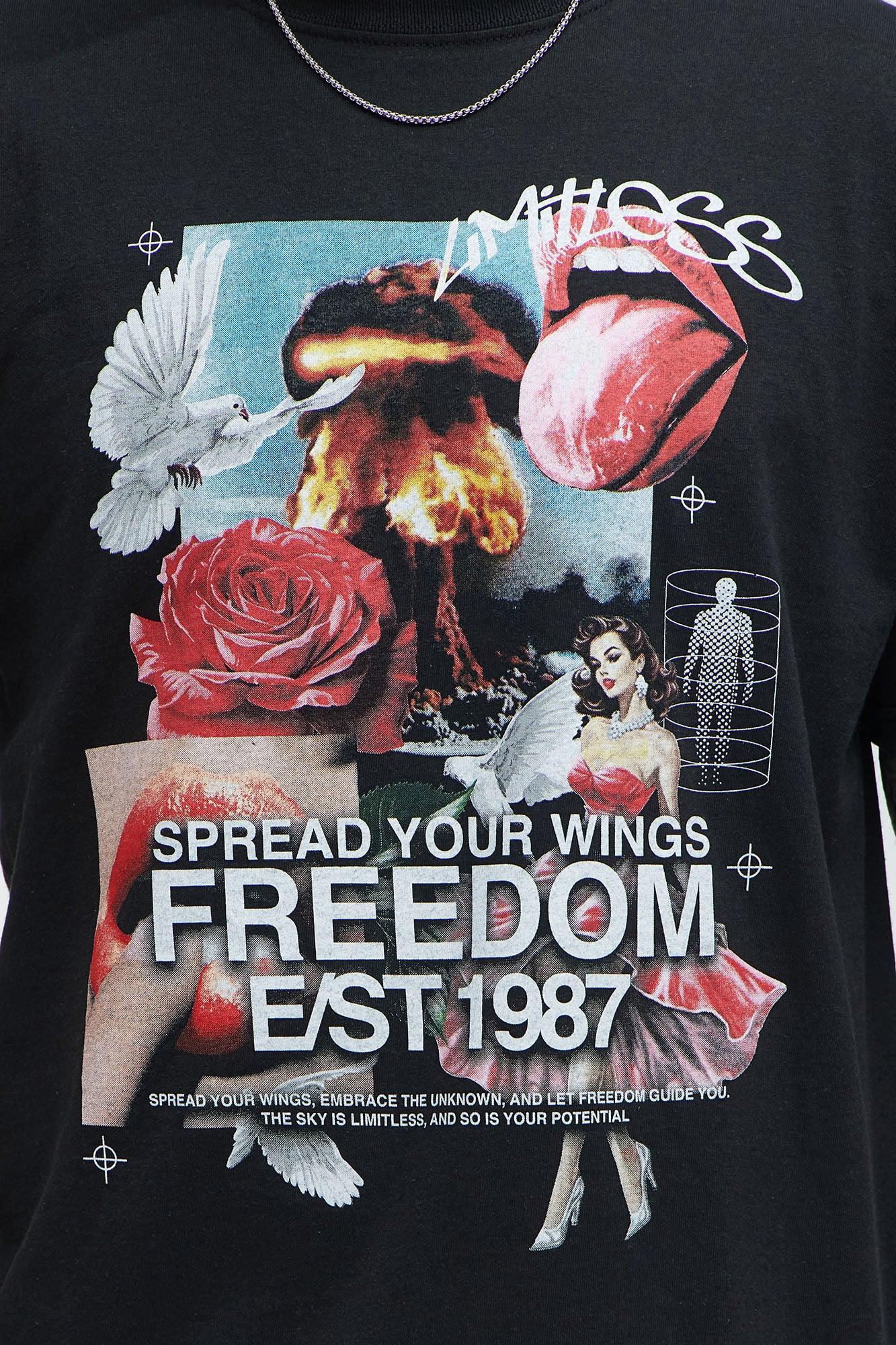 Spread Your Wings Short Sleeve Tee - Black Product Image