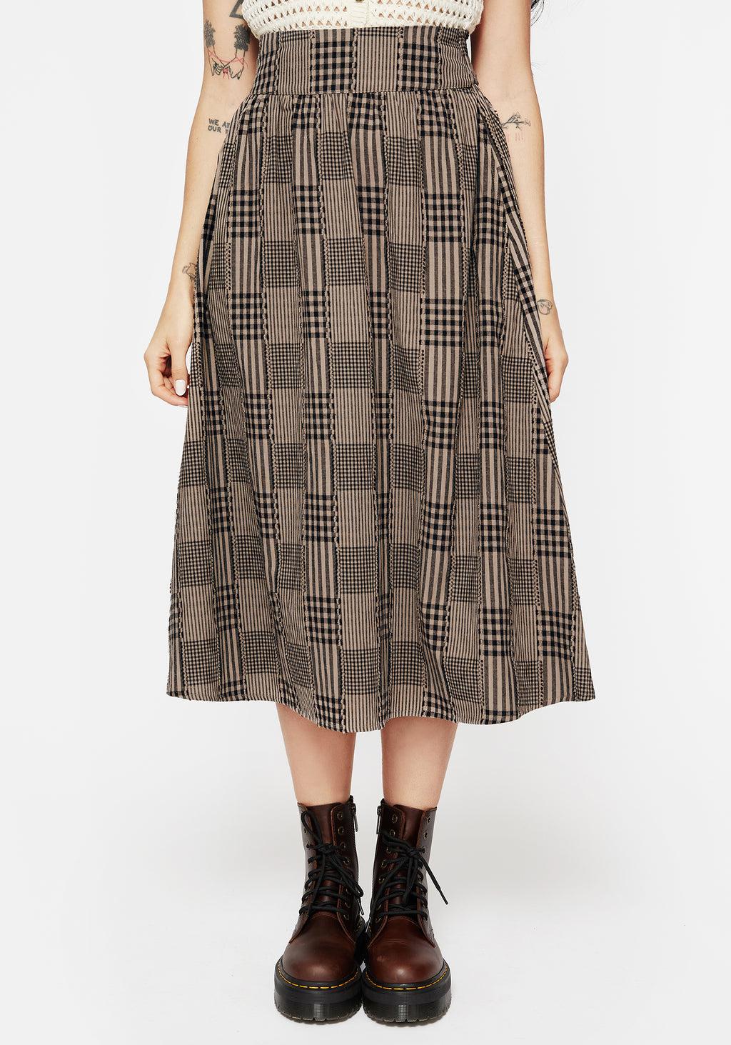 Mabel Check Midi Skirt Product Image
