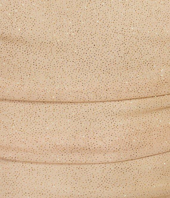 B. Darlin Long Sleeve Square Neck Glitter Shirred Bodycon Dress Product Image