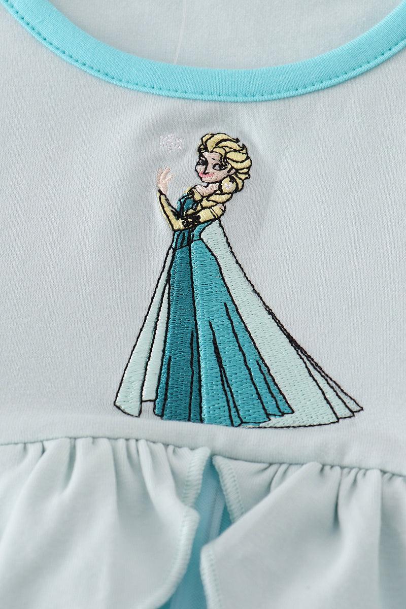 Sky princess embroidery ruffle dress Product Image
