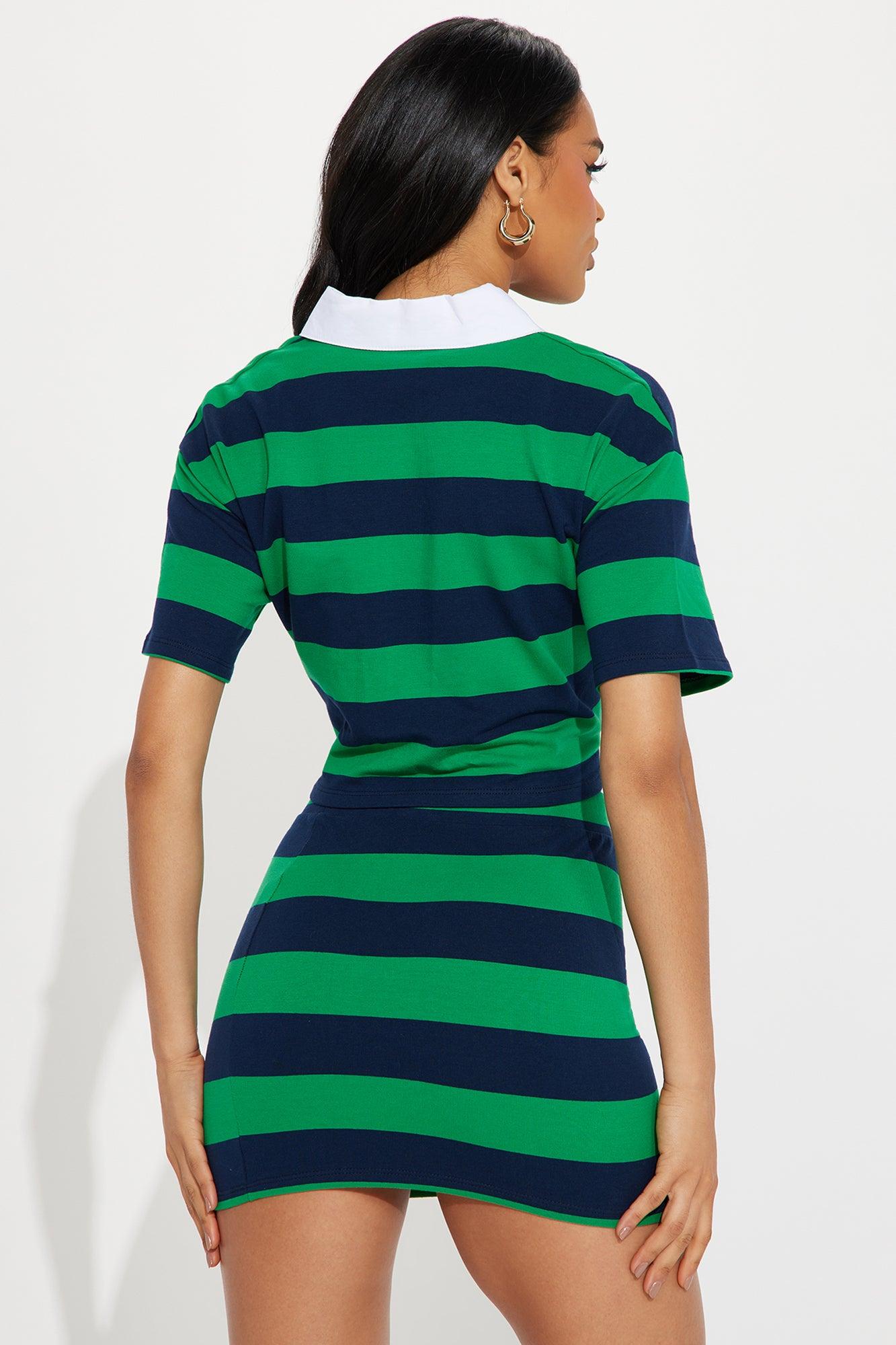 Lindsay Striped Polo Skirt Set - Hunter Product Image
