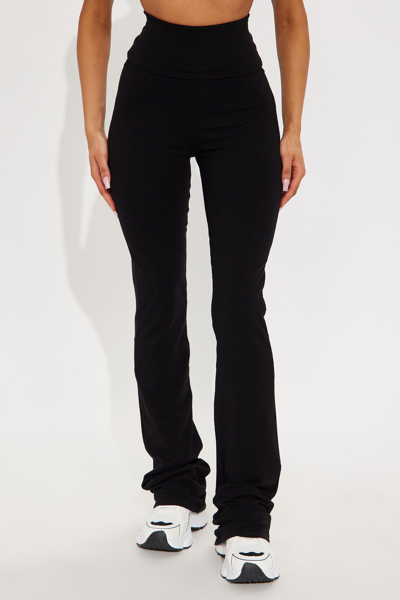 Tall Adriana Foldover Flare Pant - Black Product Image