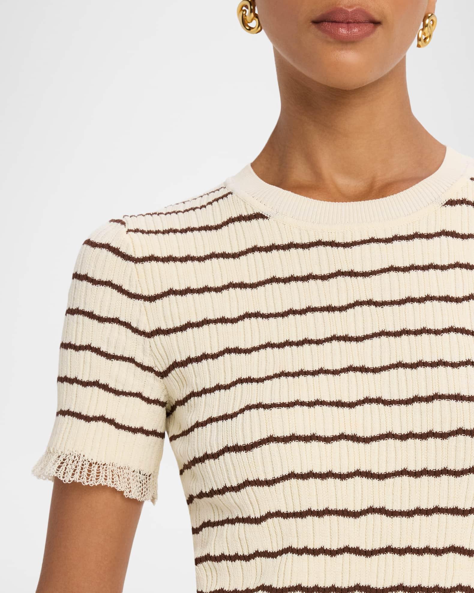 Chiara Stripe Short-Sleeve Crewneck Tee Product Image