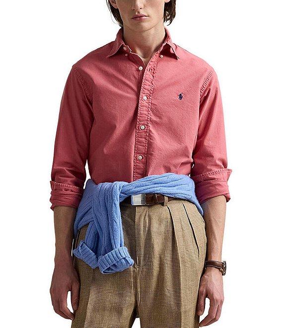 Polo Ralph Lauren Solid Garment-Dye Oxford Classic Fit Long Sleeve Woven Shirt Product Image
