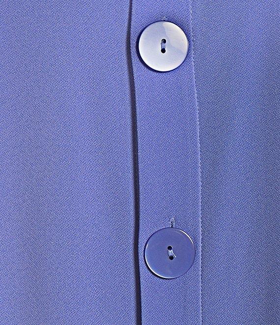 Slim Factor by Investments Crew Neckline High-Low Hem Back Button Top Product Image