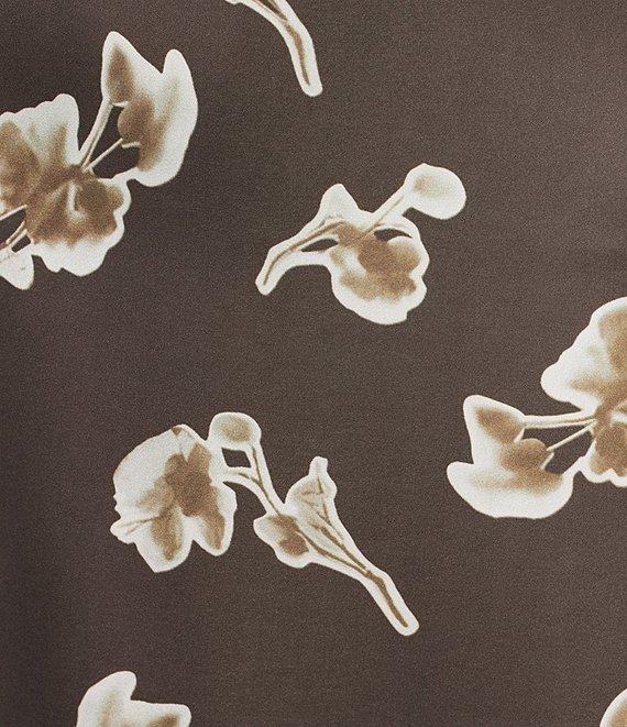 Petal & Pup Maia Floral Print Round Neck Long Sleeve Satin Maxi Dress Product Image