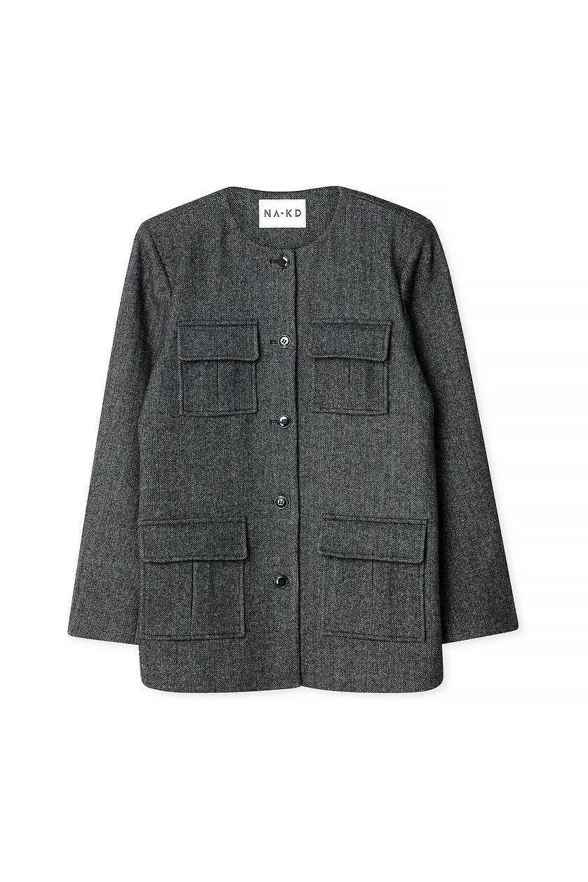 Herringbone Jacket Grey Product Image