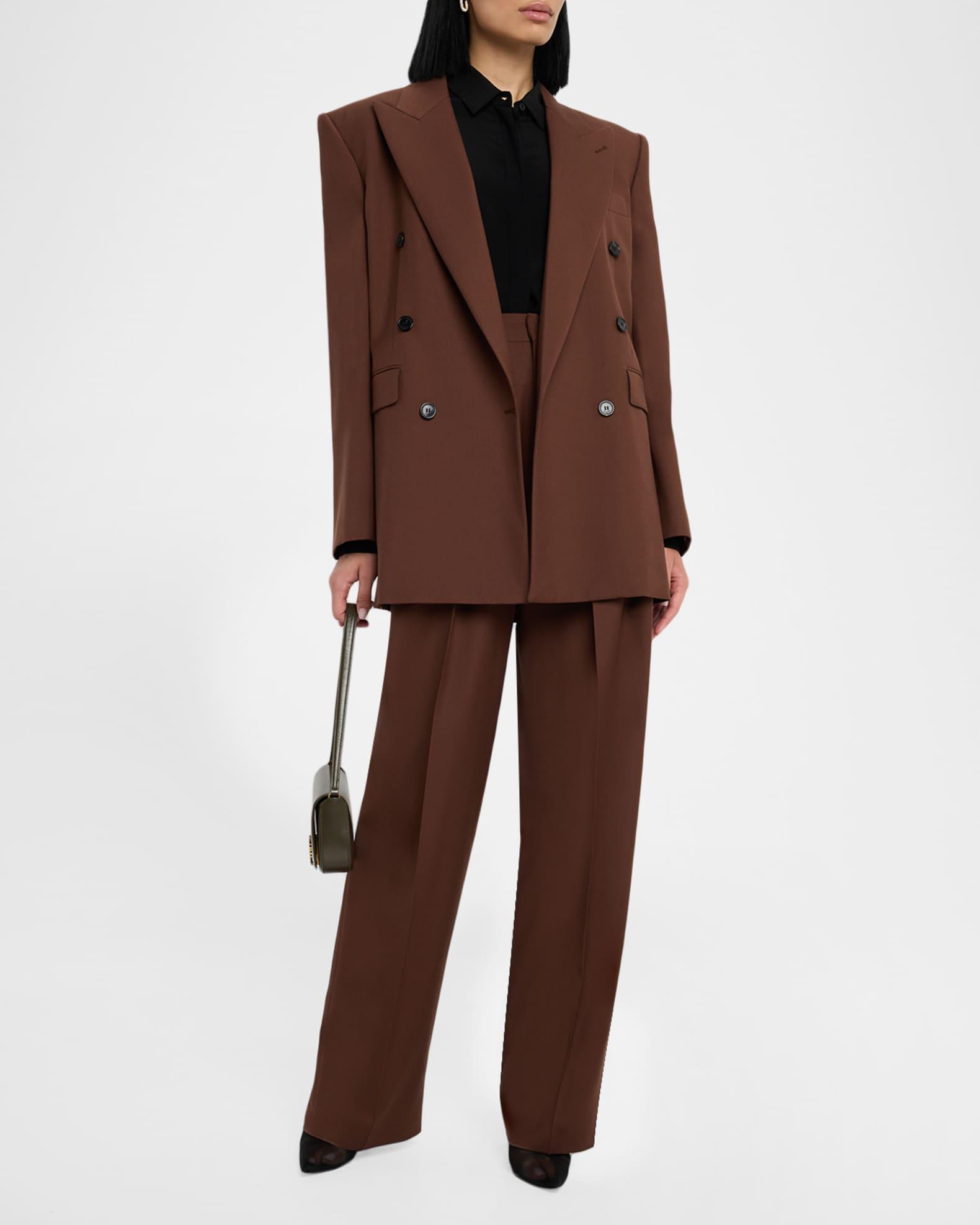 Double-Pleated Straight-Leg Trousers Product Image