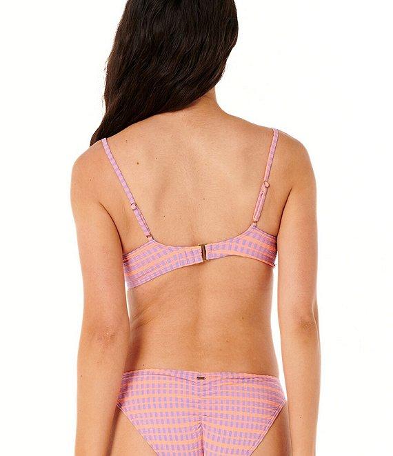 Rip Curl Isles Plaid Scoop Waist Shirred Cheeky Swim Bottom Product Image