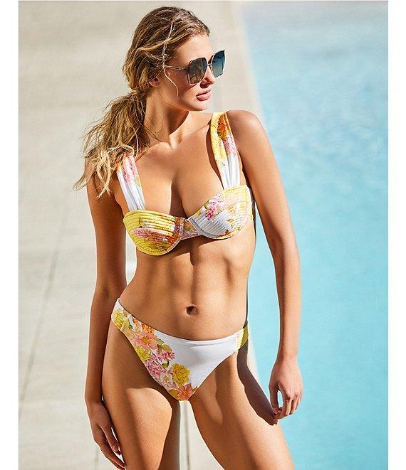 Antonio Melani Patchwork Floral Tripunto Underwire Bralette Swim Top Product Image