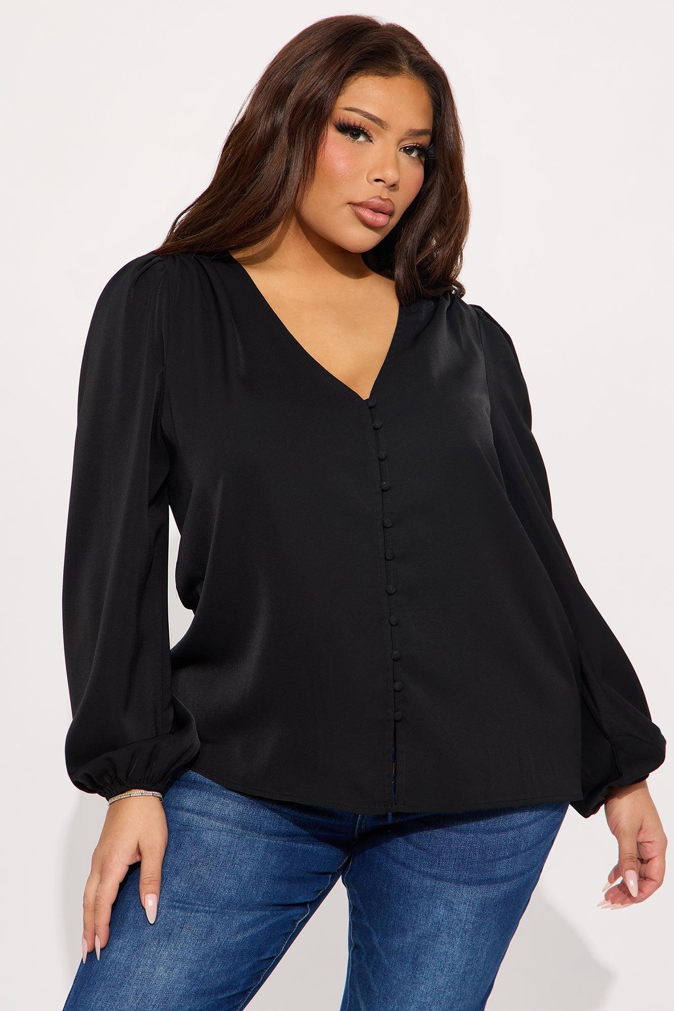 Simply Elegant Blouse Top - Black Product Image