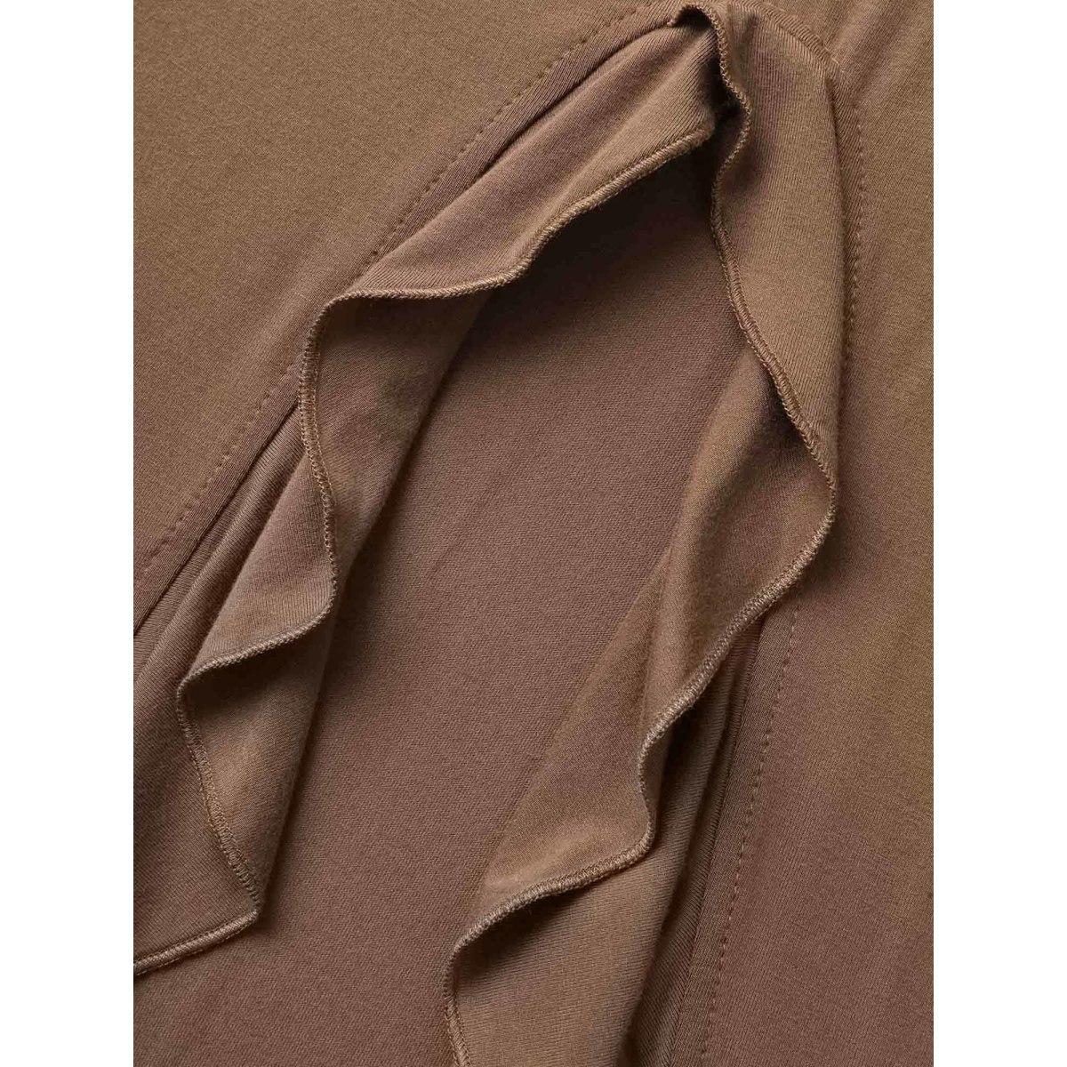 Plus Size Timeless Hooded Slim-Fit Midi Dress Yellowishbrown Women Cocktail Slit Party Curvy Bloomchic 18-20/2X Product Image