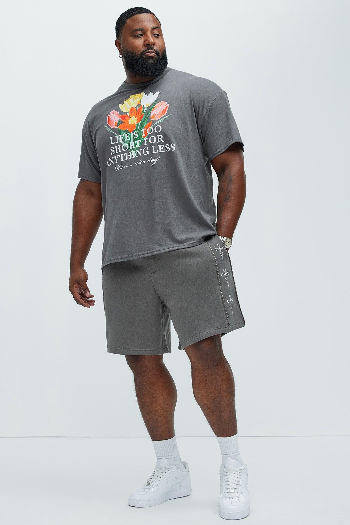 Tyson Cross Relaxed Shorts - Charcoal Product Image