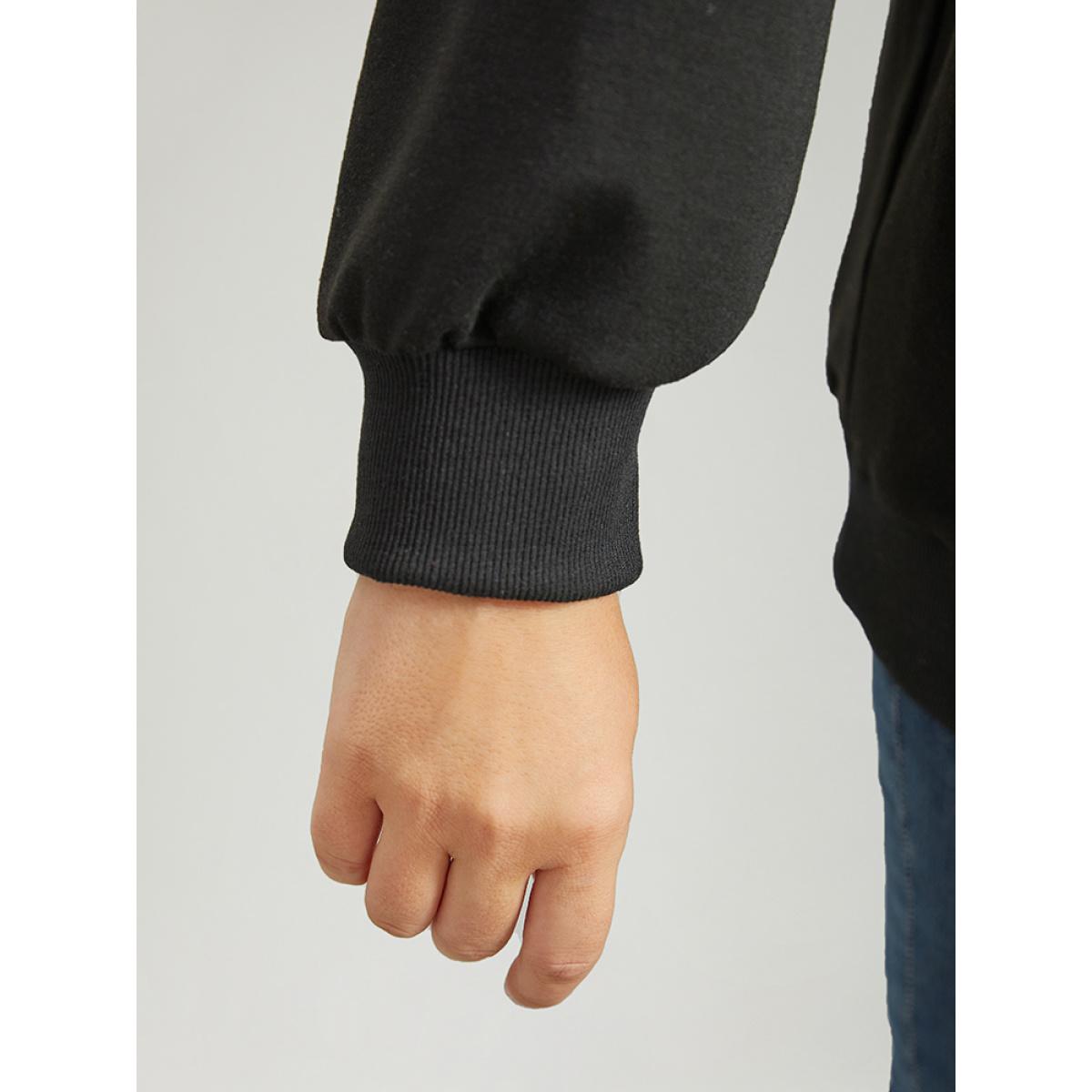 Plus Size Christmas Elk Round Neck Sweatshirt Women Black Casual Printed Festival-Christmas Sweatshirts BloomChic 14-16/1X Product Image