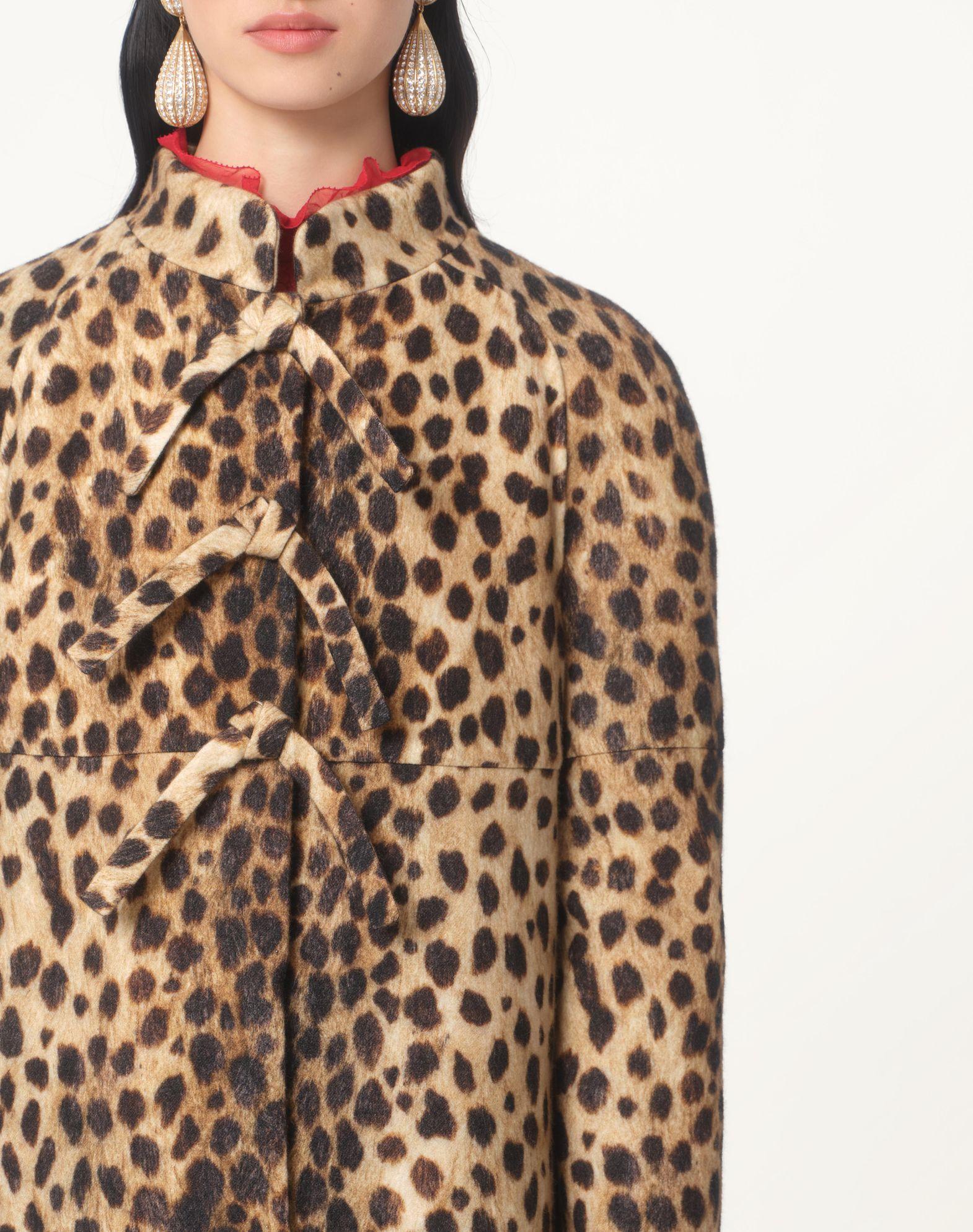 Jaguar Spots Printed Wool Cloth Coat  Product Image