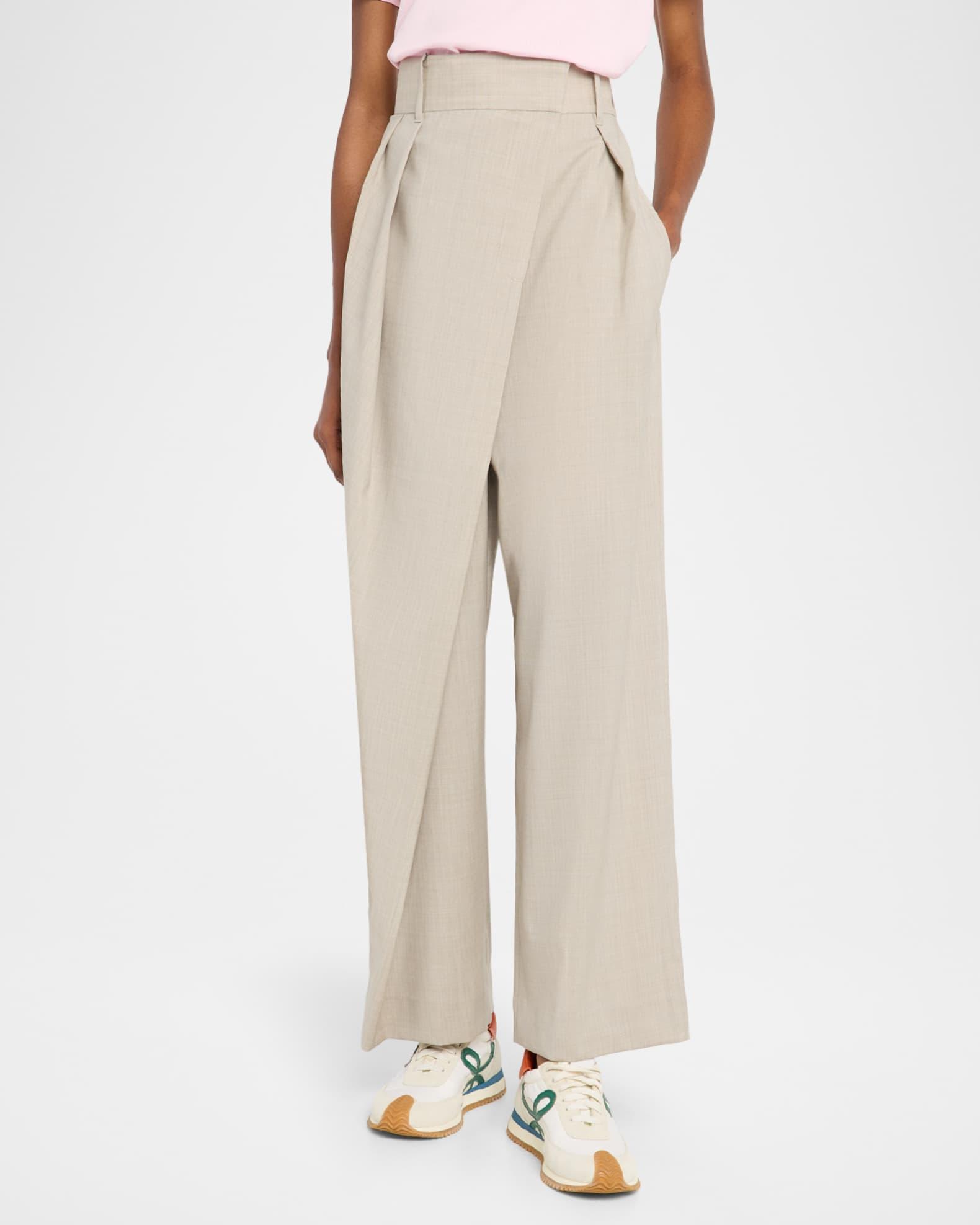 Wrap Pleated Wide-Leg Trousers Product Image