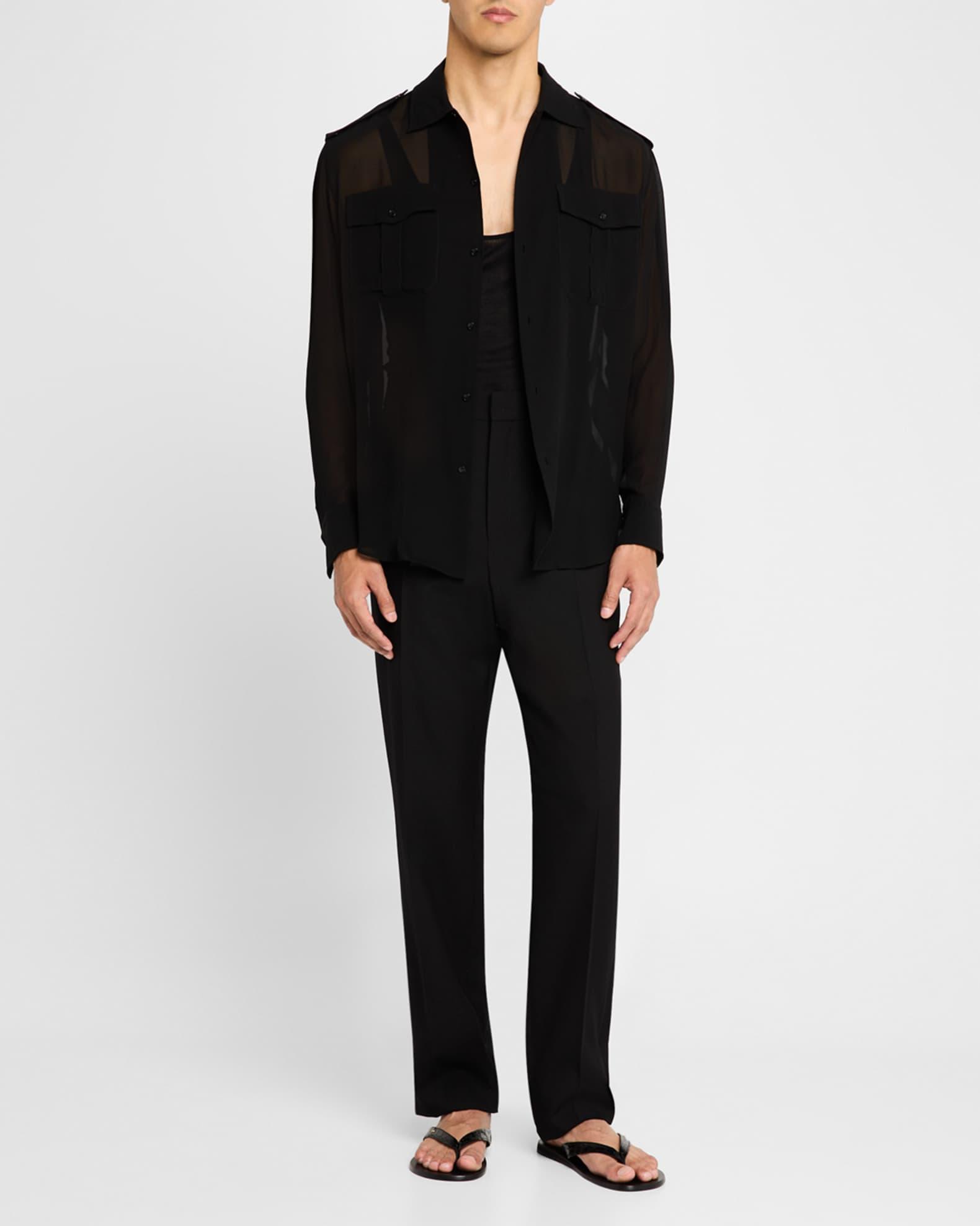 Men's Hally 10 Croc-Effect Leather Flip Flops Product Image