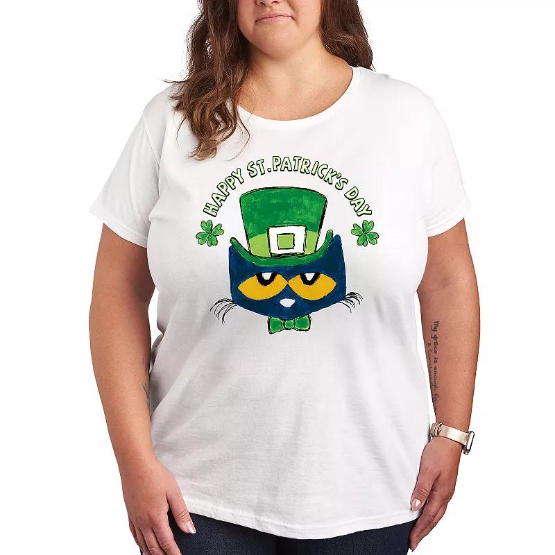 Plus Pete the Cat St. Patricks Day Pete Face Graphic Tee, Women's,  Product Image