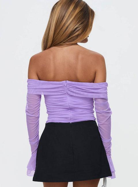 Feel A Way Off Shoulder Bodysuit Lilac Product Image