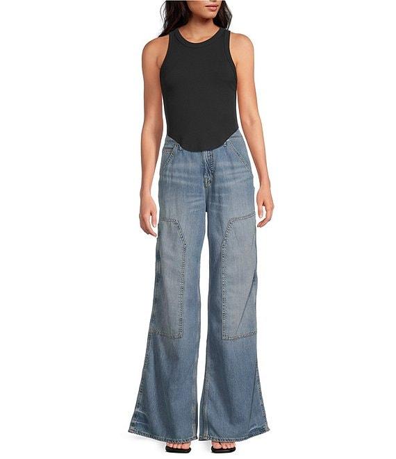 Good American Micro Rib Scoop Neckline Sleeveless Tank Product Image