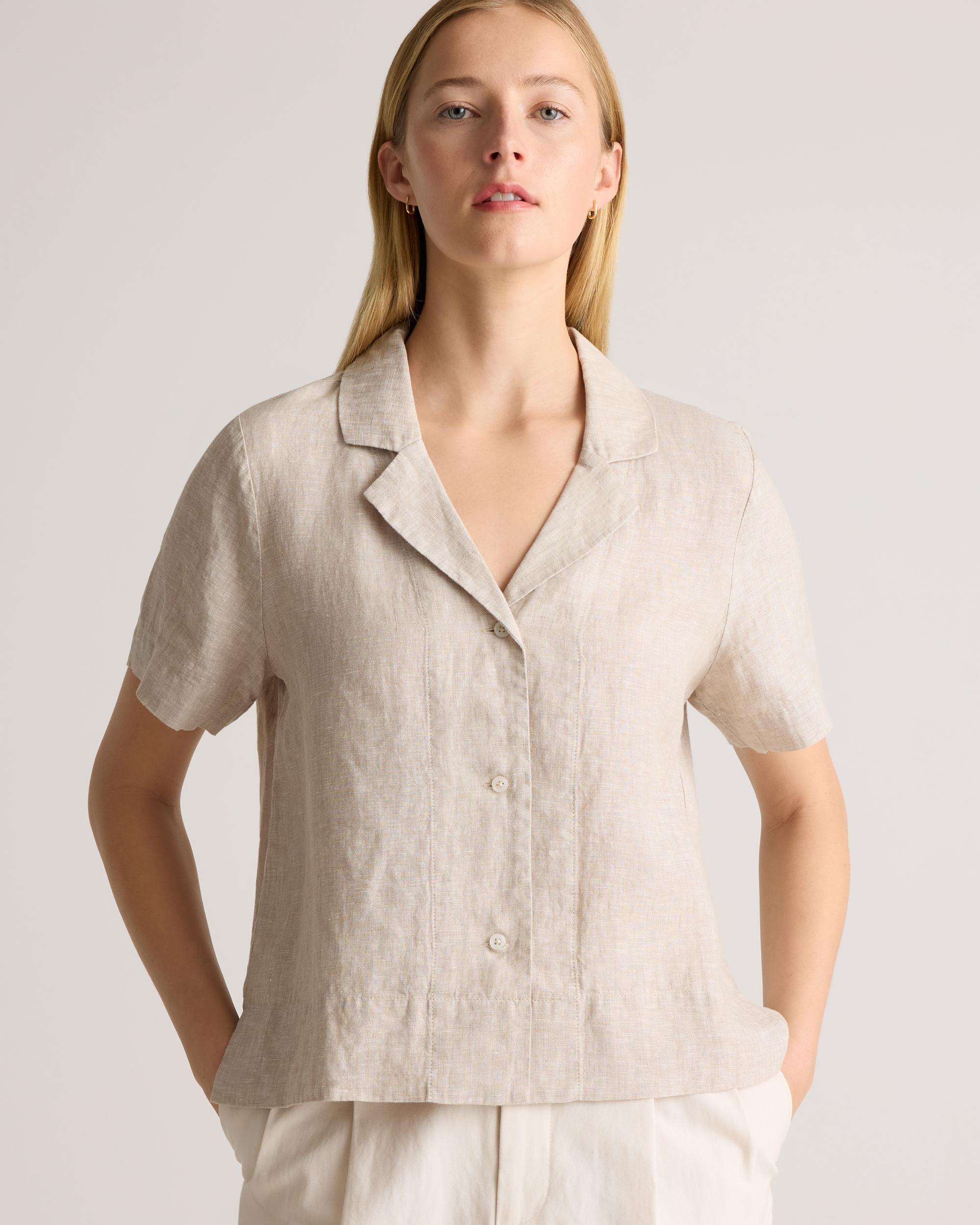 Quince | Women's 100% European Linen Short Sleeve Shirt Size XS Product Image