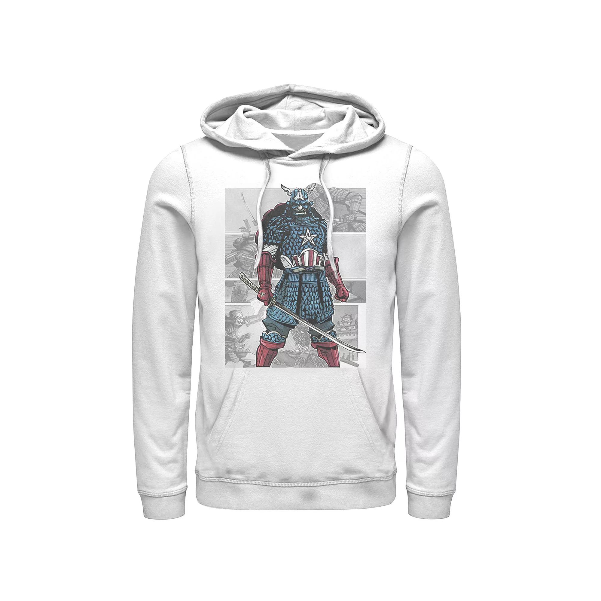 Men's Marvel Captain America Samurai Comic Scenes Graphic Hoodie,  Product Image
