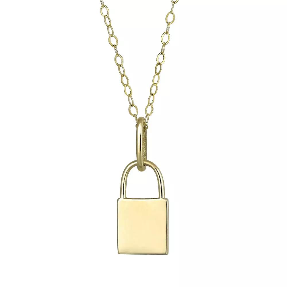 Taylor Grace 10k Gold Plain Padlock Pendant Necklace, Women's, Size: 18" Product Image