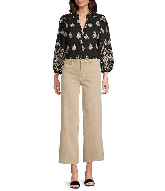 KUT from the Kloth Meg High Rise Wide Leg Raw Hem Jeans Product Image