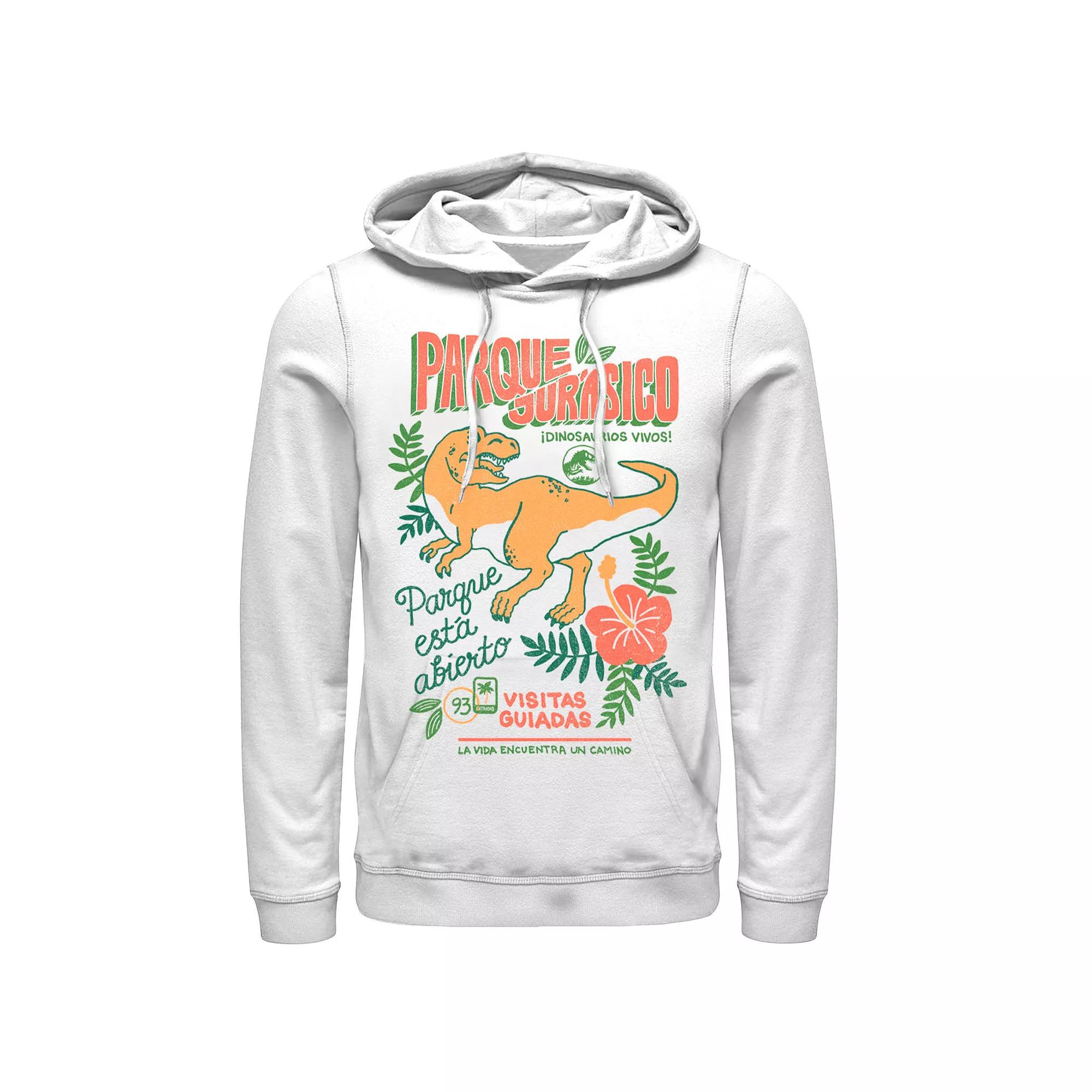 Men's Jurassic Park Spanish Opening Day Poster Hoodie, Size: Medium, White Product Image