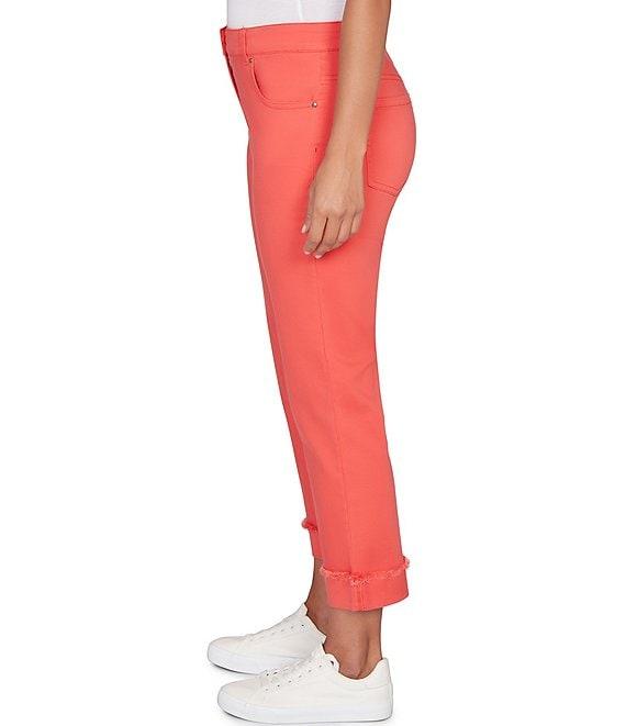 Ruby Rd. Petite Size Soft Stretch Twill Cuffed Hem Girlfriend Pants Product Image
