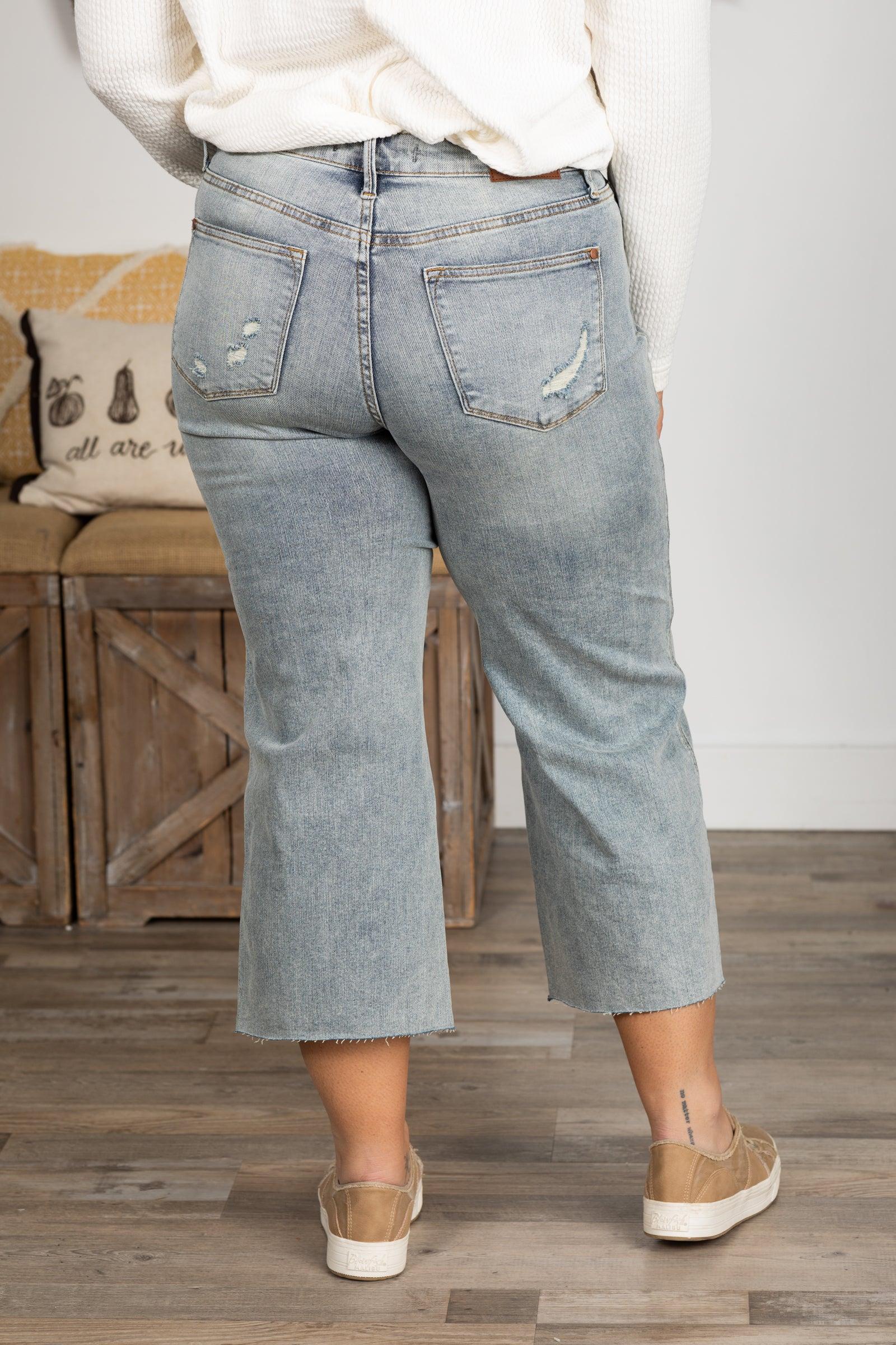 Judy Blue Tummy Control Crop Wide Leg Jean Product Image
