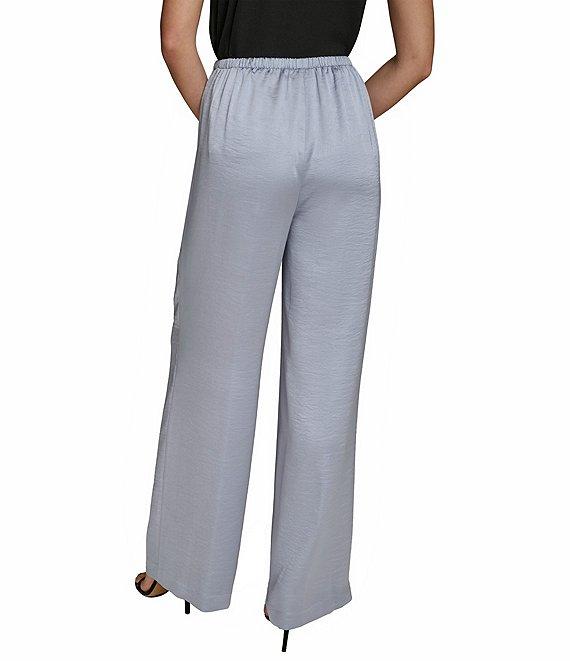 Donna Karan Satin High-Rise Wide Leg Pants Product Image