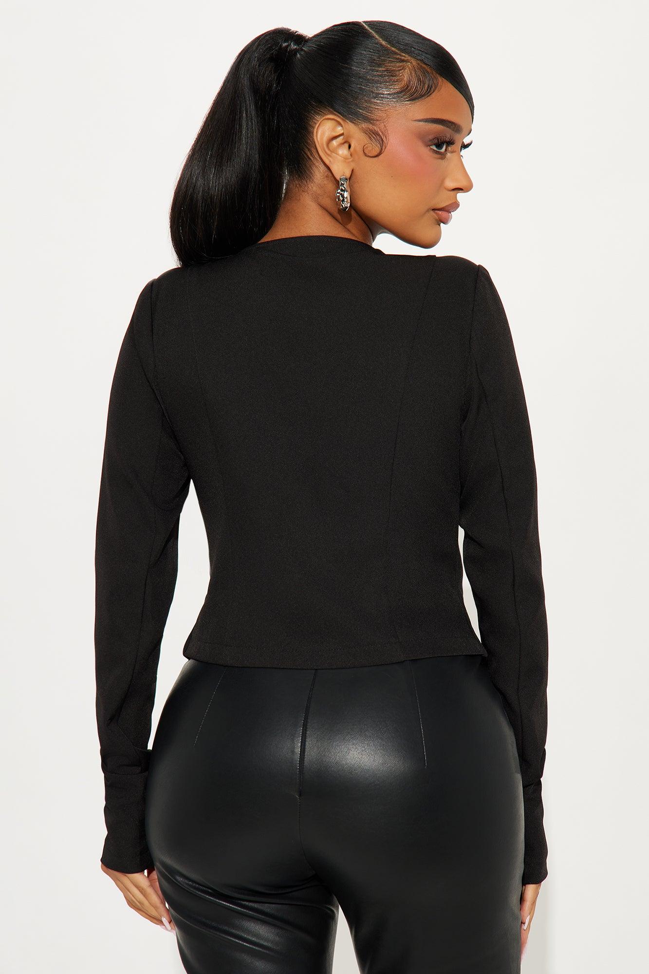 Kataya Tie Front Top - Black Product Image