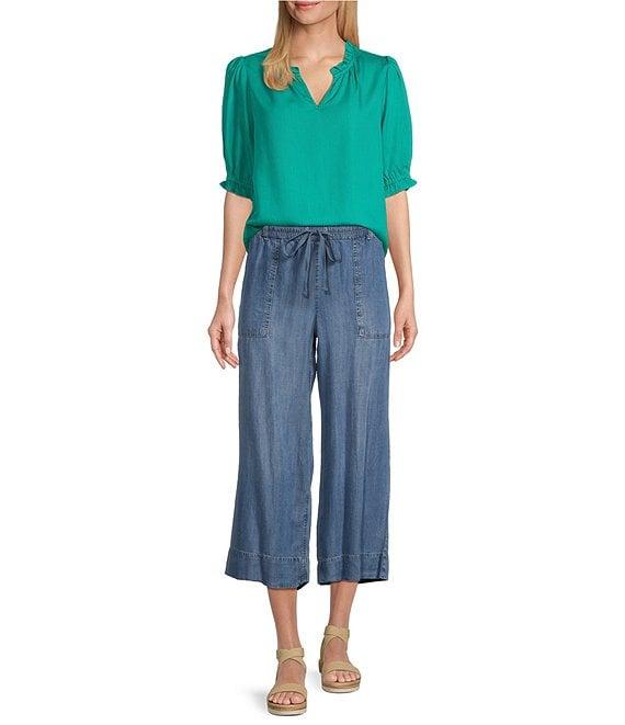 Nurture Pull-On Wide Leg Cotton Blend Crop Pants Product Image