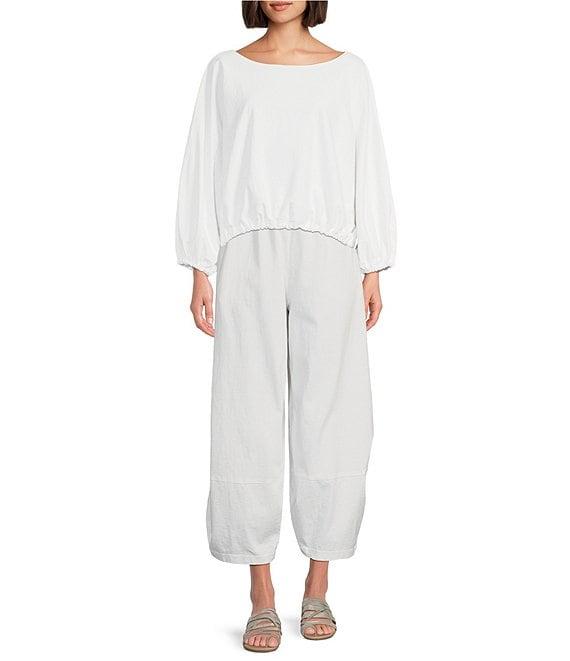 Bryn Walker Cotton Jersey Gianna Round Neck Long Sleeve Shirt Product Image