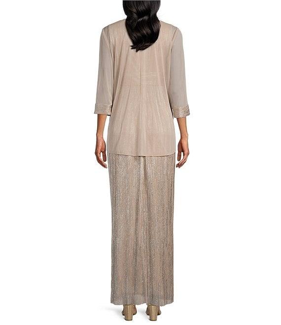 R & M Richards 3/4 Sleeve Surplice V-Neck Matte Jersey 2-Piece Jacket Dress Product Image