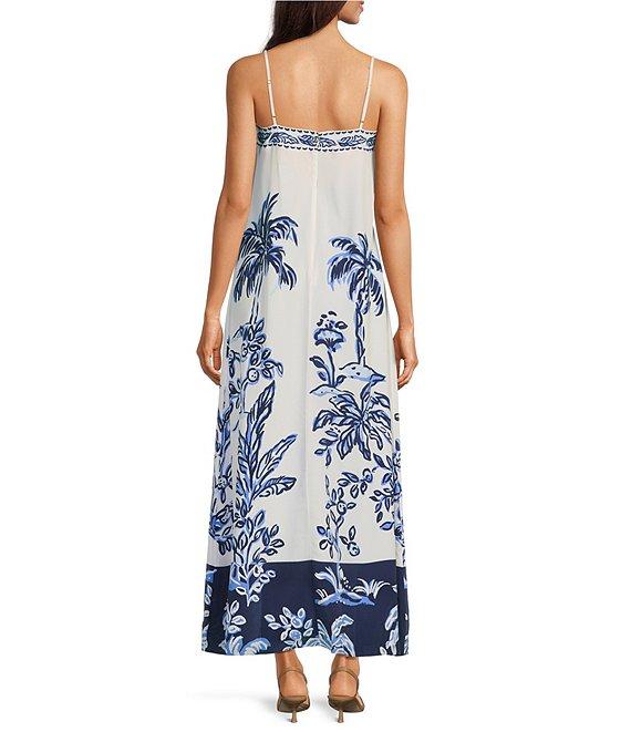 Lilly Pulitzer Jesslyn Silk Square Neck Sleeveless Maxi Slip Dress Product Image