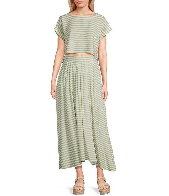 Blu Pepper Striped Coordinating Long Skirt Product Image