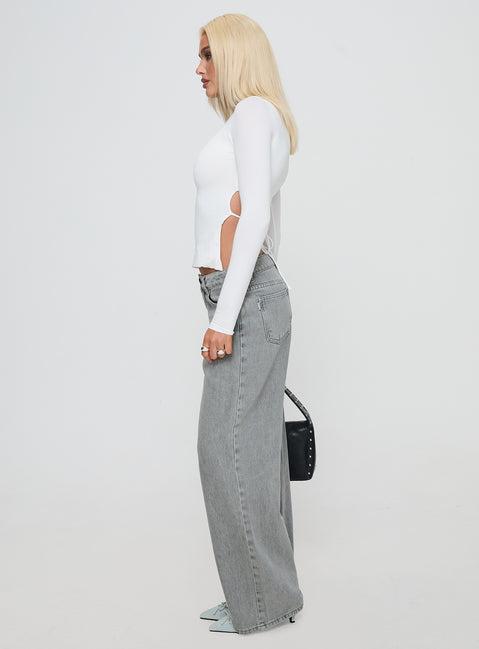 Ellanor Low Rise Straight Leg Jean Washed Grey Product Image