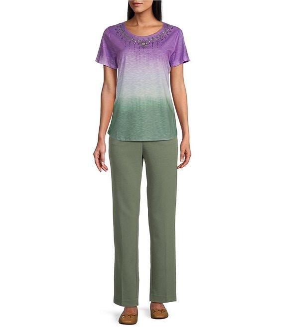 Allison Daley Petite Size 3/4 Sleeve Point Collar Button Front Eyelet Jacket Product Image