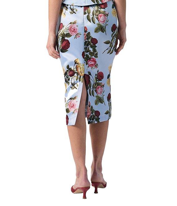 Damaris Bailey Coordinating Delicias Rose Print Pencil Midi Skirt Product Image