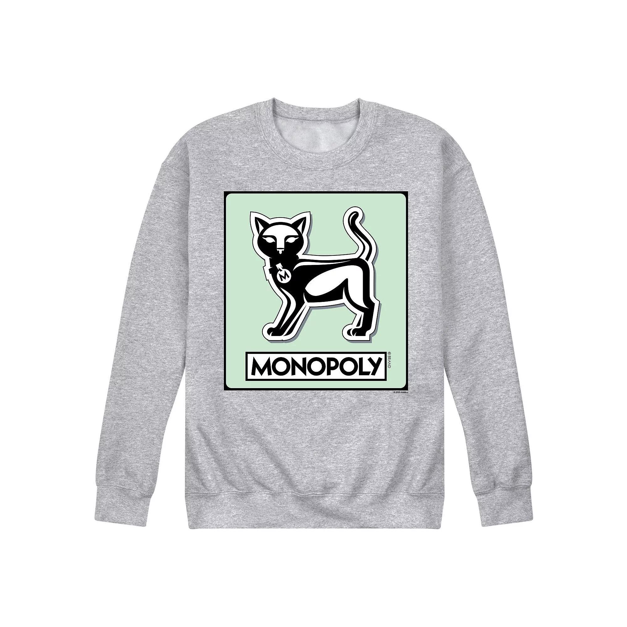 Men's Monopoly Cat Game Token Fleece Sweatshirt,  Product Image