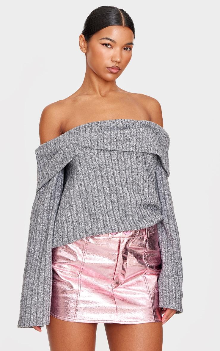 Pink Metallic Crinkle Faux Leather Micro Mini Skirt Product Image