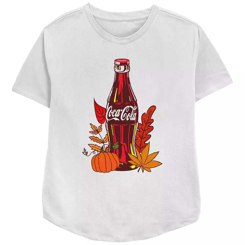 Juniors' Coca-Cola Autumn Leaves Relaxed Fit Graphic Tee, Women's,  Product Image