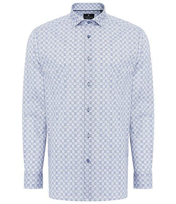 Visconti Watercolor Print Stretch Long Sleeve Woven Shirt Product Image