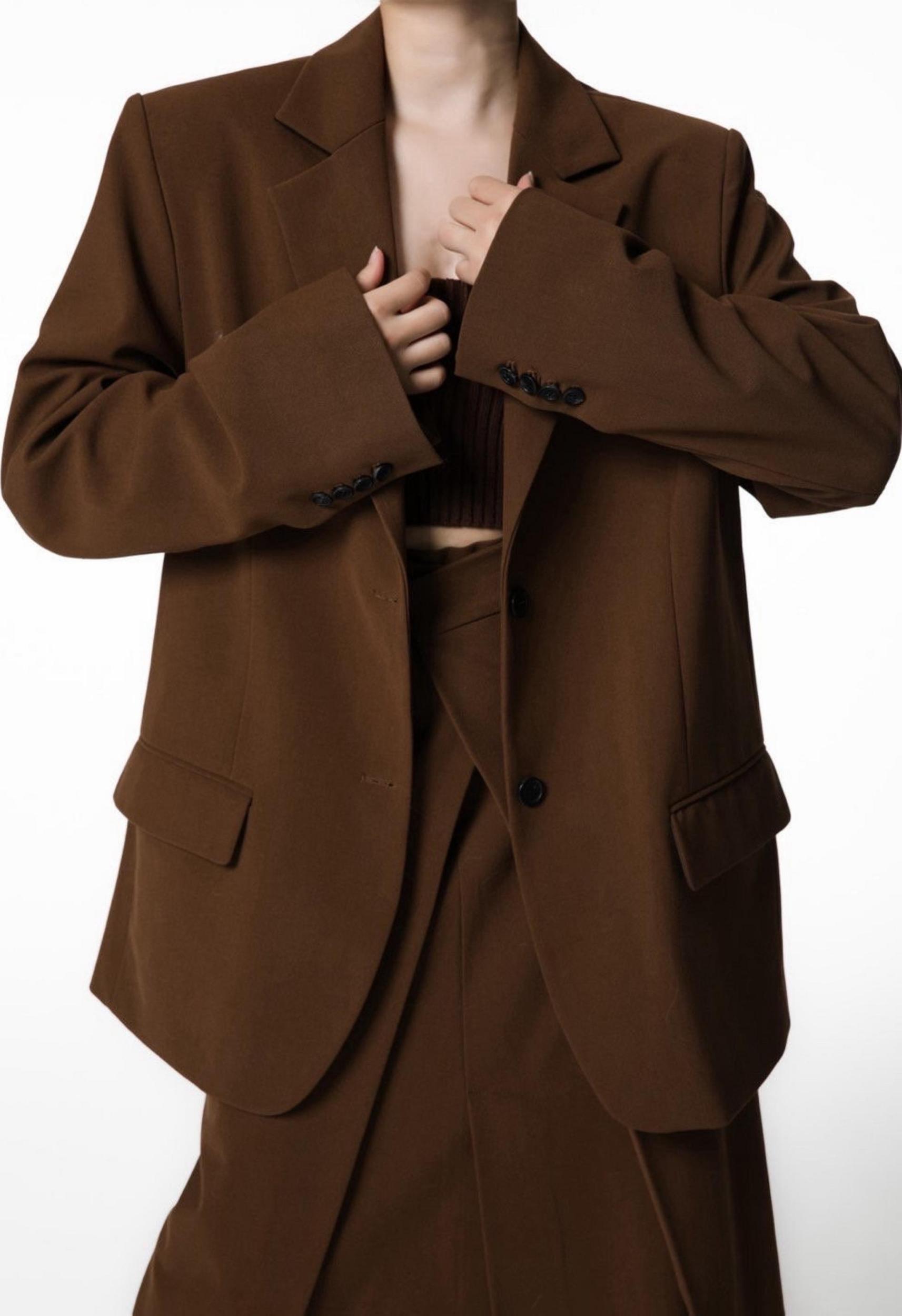 Brown Oversized Blazer Product Image
